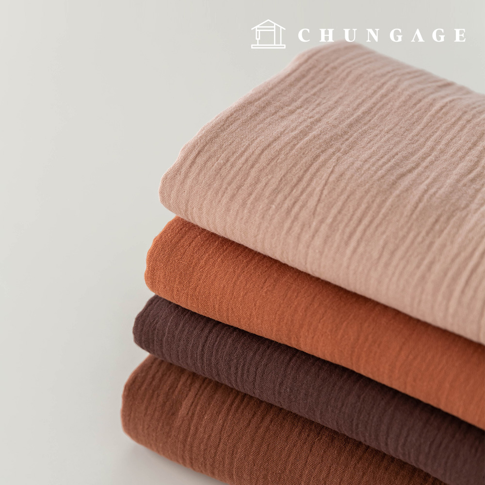 Double-walled Claw Gauze fabric Wide Width cotton Washing Fabric Non-fluorescent Fogmi Brown 4 types 1 yard