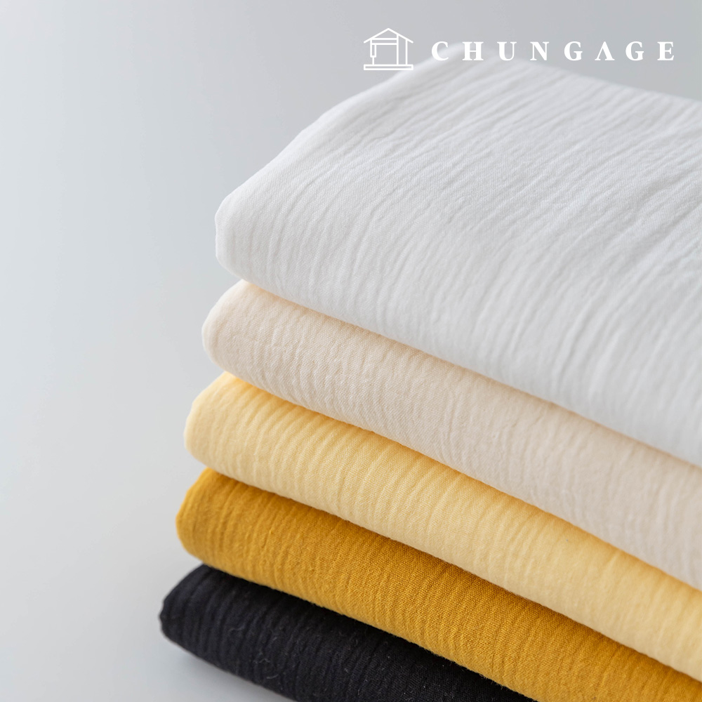 Double-walled Claw Gauze fabric Wide Width cotton Washing Fabric Non-fluorescent Fogmi Yellow 5 types 1 yard