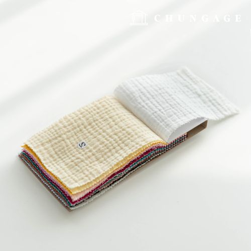 Yoru Double Gauze Fabric Cotton Washing Plain Fabric Creamy 25-Type Swatch Book Sample Book