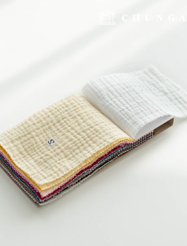 Yoru Double Gauze Fabric Cotton Washing Plain Fabric Creamy 25-Type Swatch Book Sample Book