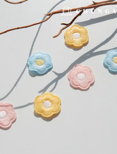 Heat-sealing Wapen Pastel Flower 3 types (2 pieces)
