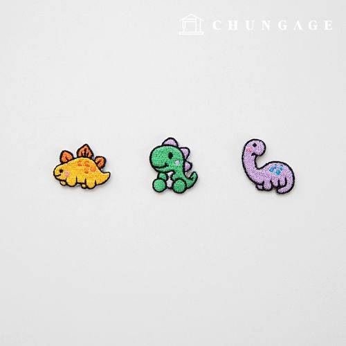 3 types of heat-sealing baby dinosaur stickers