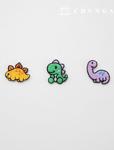 3 types of heat-sealing baby dinosaur stickers