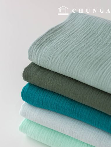 Double-walled Gauze fabric Wide Width cotton Washable Plain Fabric Non-fluorescent Fogmi Green 5 types 1 yard