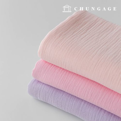 Double-walled Gable Gauze fabric Wide Width cotton Washable Plain Fabric Non-fluorescent Fogmi Pink 3 Types 1 yard