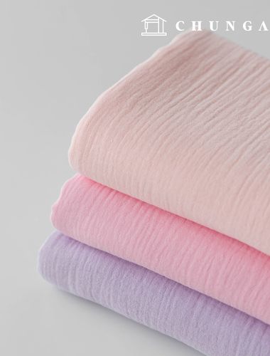 Double-walled Gable Gauze fabric Wide Width cotton Washable Plain Fabric Non-fluorescent Fogmi Pink 3 Types 1 yard