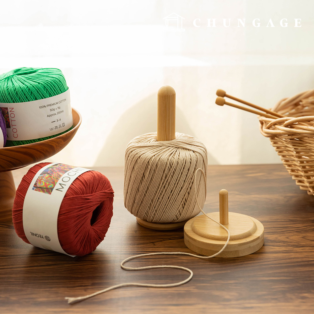 Knitting yarn holder, rotating wooden yarn holder, knitting supplies