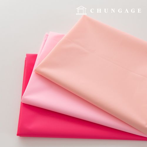 Waterproof Cloth Plain Waterproof Fabric Wide Width Taffeta Lining Polyester Rain-up Pink 3 Types PU Urethane Special Coating 1 Yard