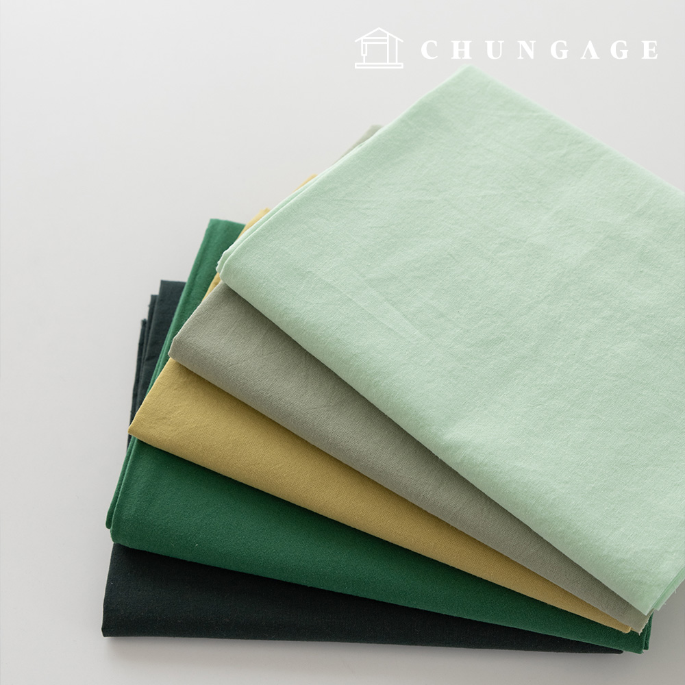 Cotton 20-count bio-washed fabric Wide Width Plain Fabric Raven Green 5 types