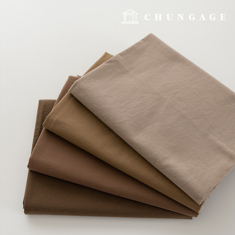 Cotton 20-count bio-washed fabric Wide Width Plain Fabric Raven Brown 4 types