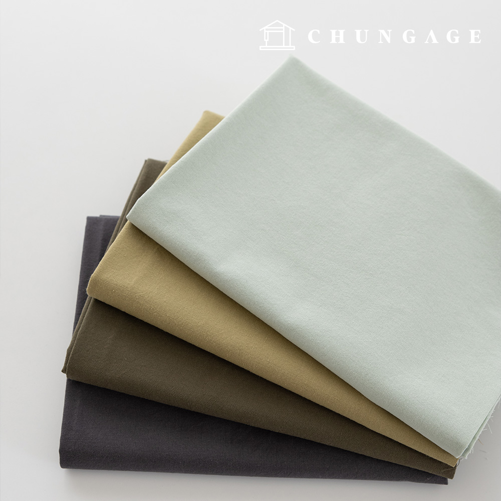 Cotton 20-count bio-washed fabric Wide Width Plain Fabric Raven Khaki 4 types