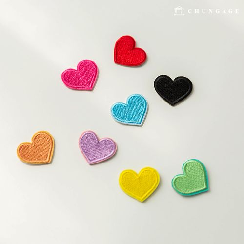 8 Types of Hole Repair Embroidery Patches, Round Heart Heat-Sealing Wappens