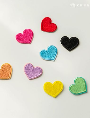 8 Types of Hole Repair Embroidery Patches, Round Heart Heat-Sealing Wappens