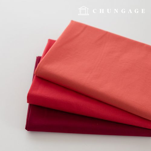 Cotton fabric, bio-washed fabric, plain fabric, wide width, 40 count cotton, twill, Abello, red, 3 types