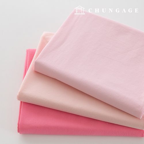 Cotton fabric, bio-washed fabric, plain fabric, wide width, 40 count cotton, twill, Abello, pink, 3 types