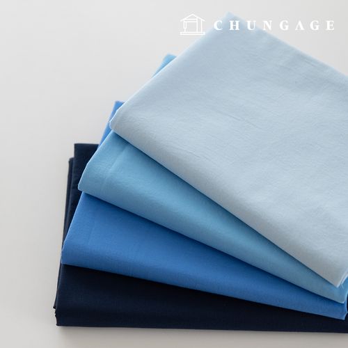 Cotton fabric, bio-washed fabric, plain fabric, wide width, 40 count cotton, twill, Abello, blue, 4 types