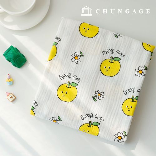 Yoru Double Gauze Cotton Non-fluorescent Bio-washed Fabric Hug Me Yellow