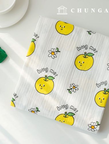 Yoru Double Gauze Cotton Non-fluorescent Bio-washed Fabric Hug Me Yellow