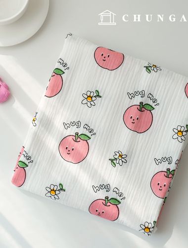 Yoru Double Gauze Cotton Non-fluorescent Bio-washed Fabric Hug Me Peach