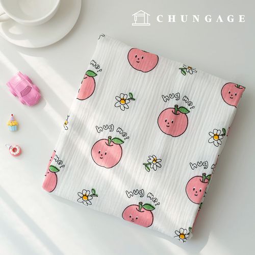 Yoru Double Gauze Cotton Non-fluorescent Bio-washed Fabric Hug Me Peach