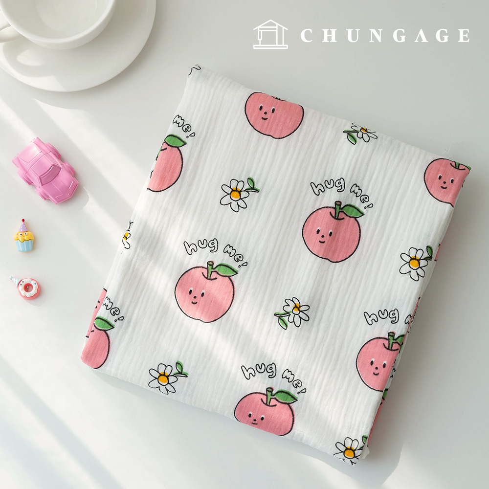 Yoru Double Gauze Cotton Non-fluorescent Bio-washed Fabric Hug Me Peach