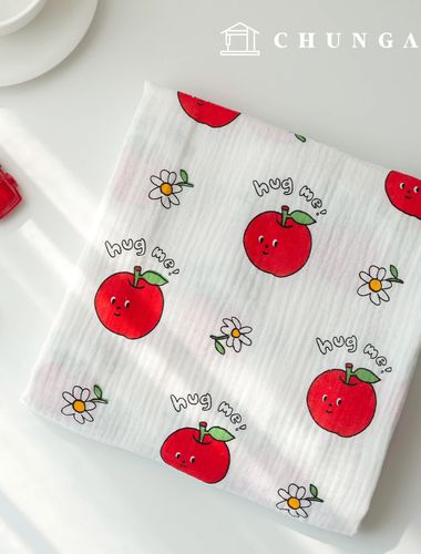 Yoru Double Gauze Cotton Non-fluorescent Bio-washed Fabric Hug Me Red