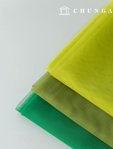 Plain Mesh fabric Lace Fabric Chiffon lining Stage wear Wide Width Hush Green 3 types