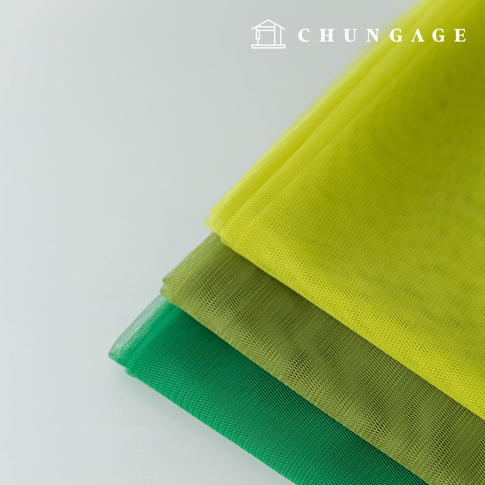 Plain Mesh fabric Lace Fabric Chiffon lining Stage wear Wide Width Hush Green 3 types