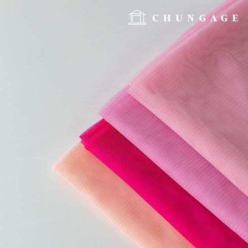 Plain Mesh fabric Lace Fabric Chiffon lining Stage wear Wide Width Hush Pink 4 types