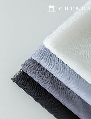 Plain Mesh fabric, Lace fabric, Chiffon lining, Stage wear, Wide Width, Hush, Gray (4 types)