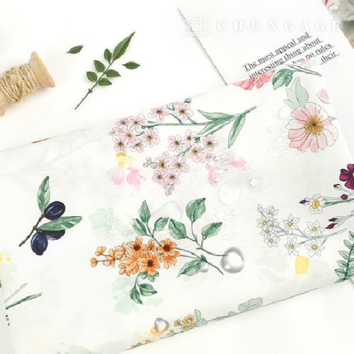 DTP Duespo Gen Duespo Waterproof Fabric Wide Width Adela Flower White
