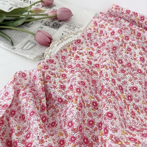 cotton fabric Flower Flower Mooni Fabric Pink