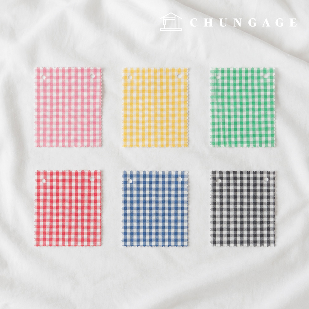 Check Fabric Cotton Melange Yarn-dyed Wide Width Check Fabric 4mm Stripe Tintin Check 6 Types