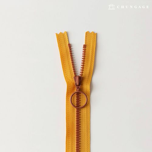 Vislon ring two-tone key point zipper 25cm Mustard