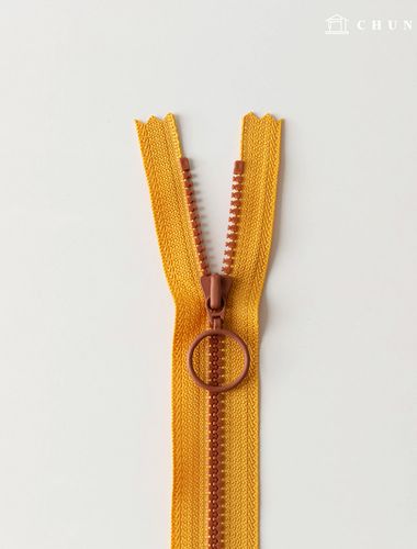 Vislon ring two-tone key point zipper 25cm Mustard