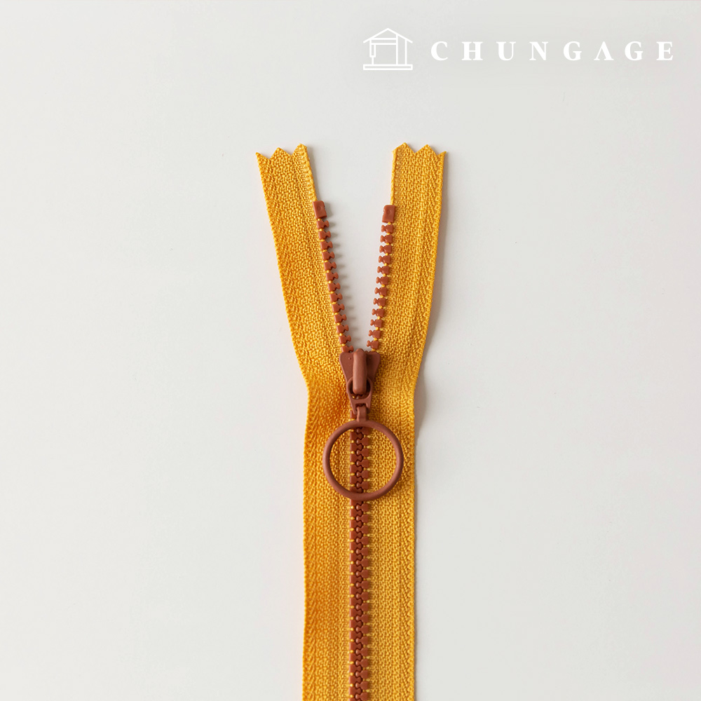 Vislon ring two-tone key point zipper 25cm Mustard