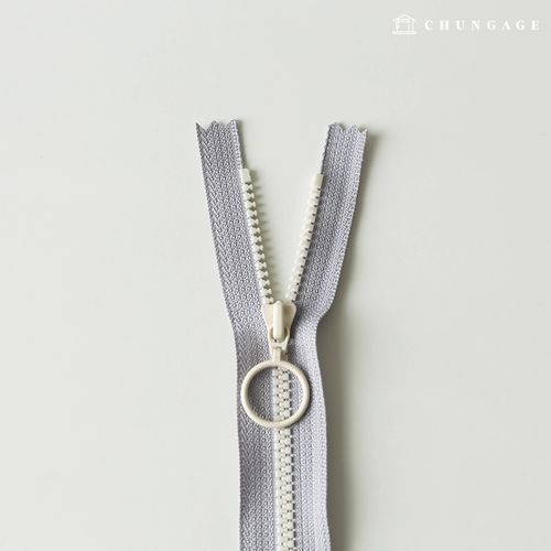 Vislon Ring Two-tone Key Point Zipper 25cm Gray