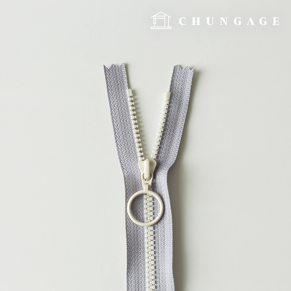 Vislon Ring Two-tone Key Point Zipper 25cm Gray