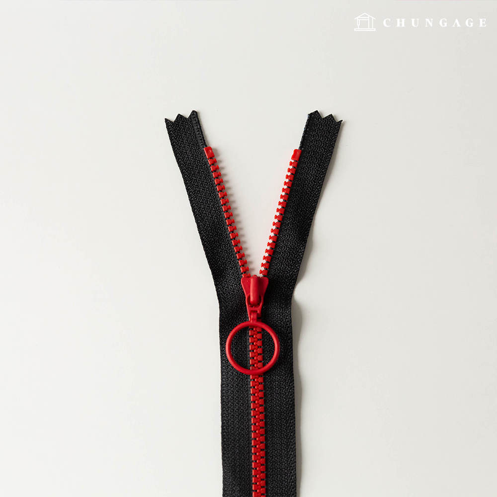 Vislon Ring Two-tone Key Point Zipper 25cm Black