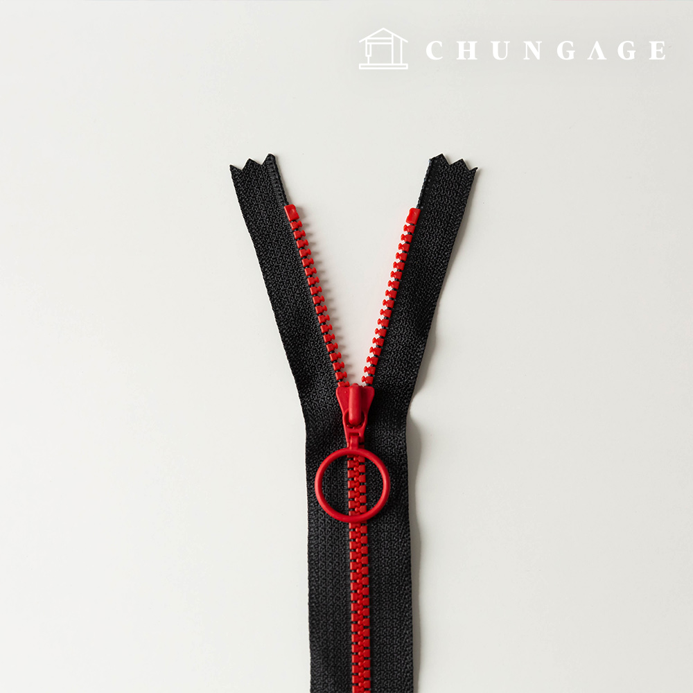 Vislon Ring Two-tone Key Point Zipper 25cm Black