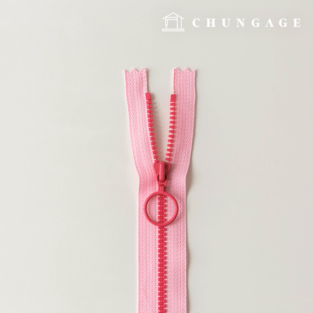 Vislon Ring Two-tone Key Point Zipper 25cm Pink