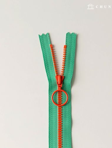 Vislon Ring Two-tone Key Point Zipper 25cm Green