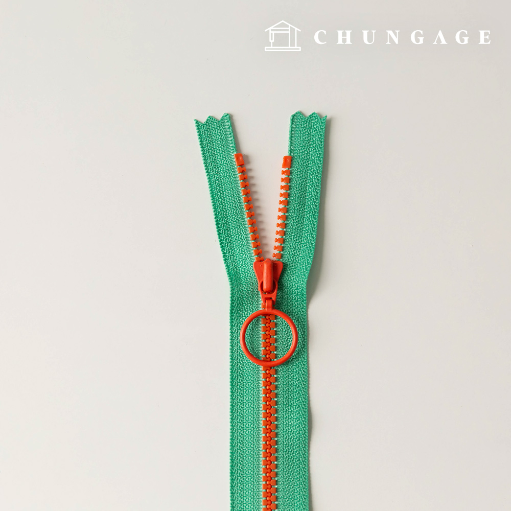 Vislon Ring Two-tone Key Point Zipper 25cm Green