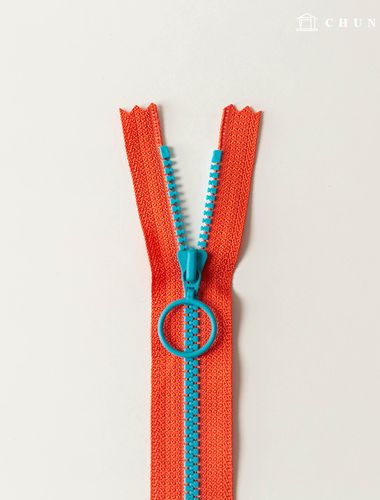 Vislon ring two-tone key point zipper 25cm Orange
