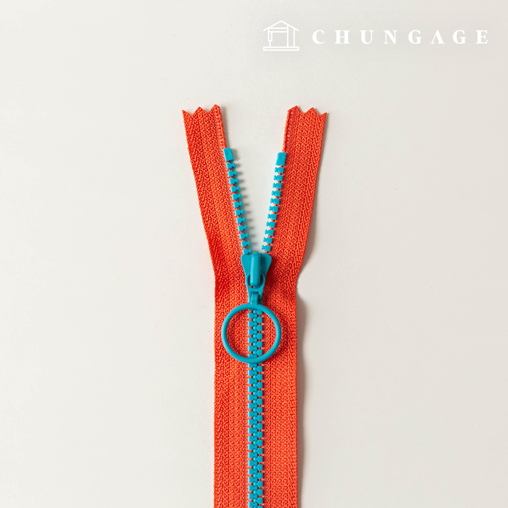 Vislon ring two-tone key point zipper 25cm Orange