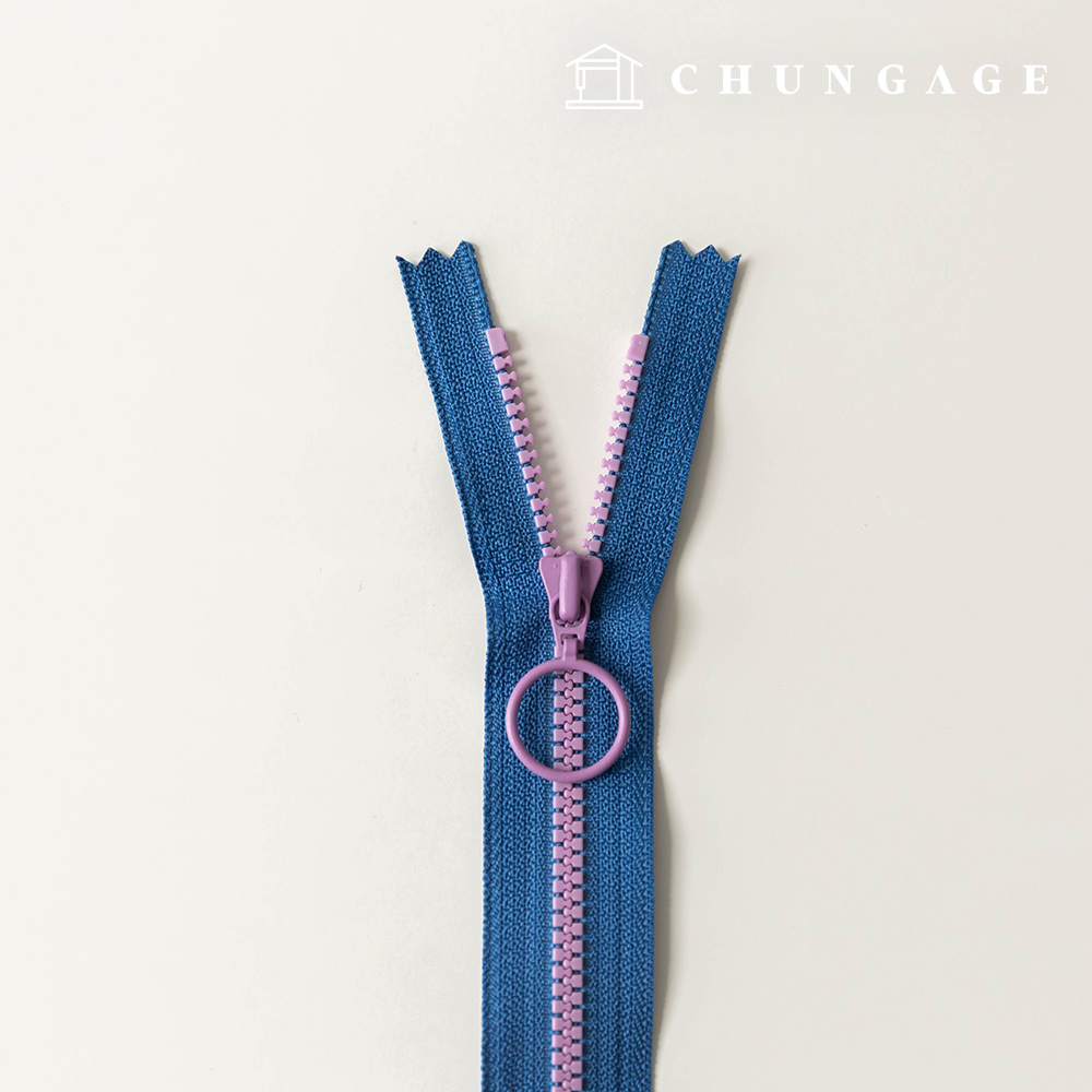 Vislon ring, two-tone key point, 25cm zipper, dark blue