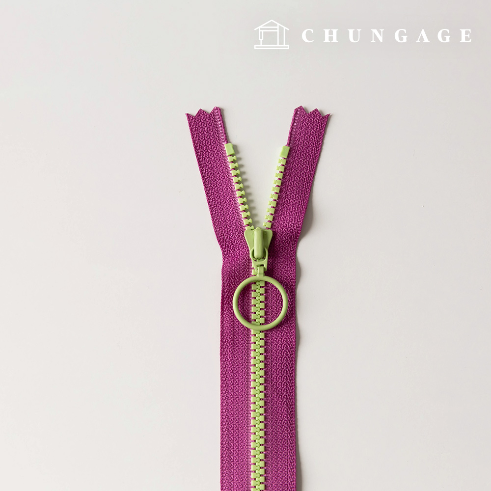 Vislon Ring Two-tone Key Point Zipper 25cm Purple