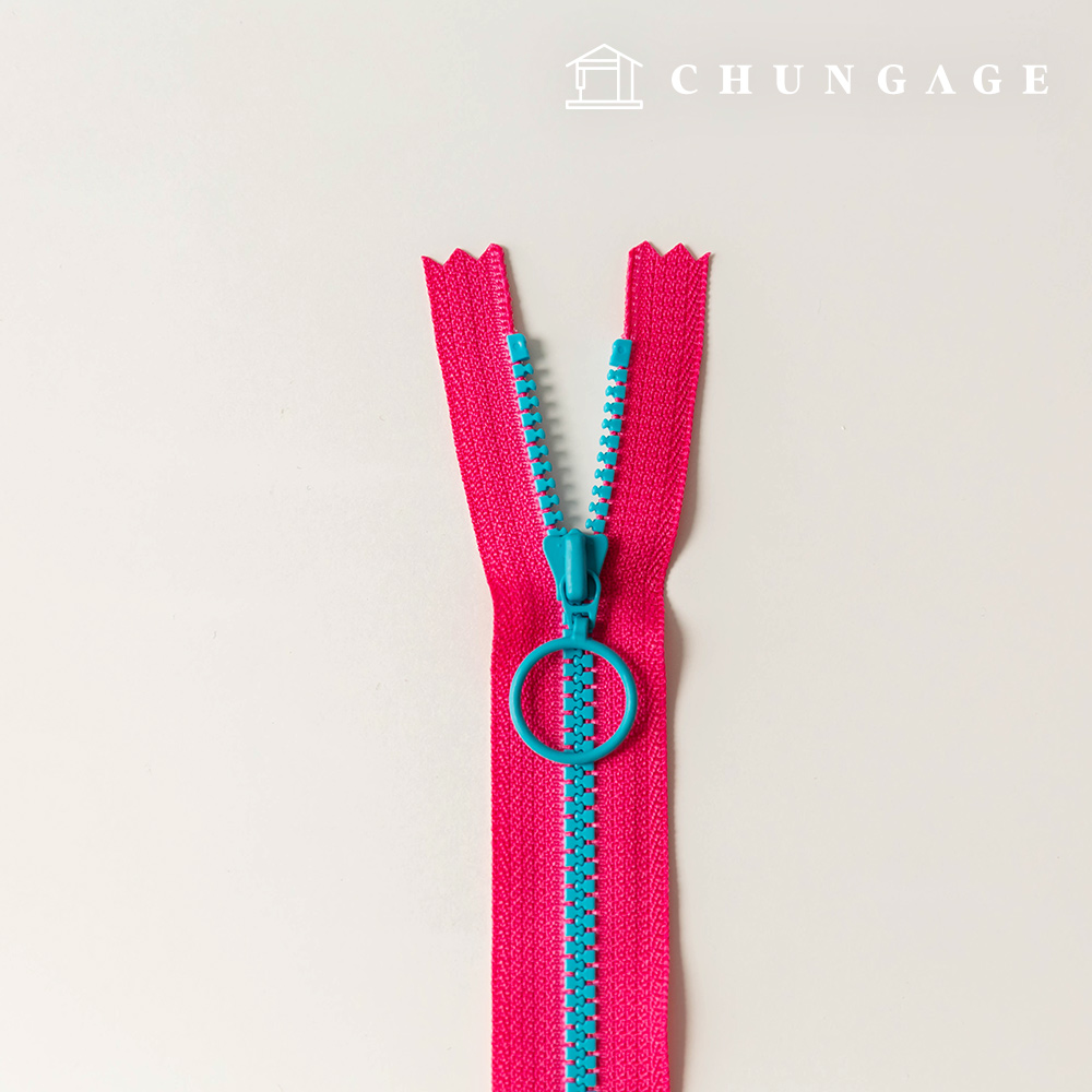 Vislon ring two-tone key point zipper 25cm Hot pink