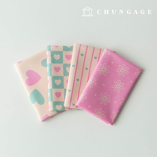Fabric Package Heart Scrap Fabric Striped Fabric Doll Dog Clothes Making 4 Types 292