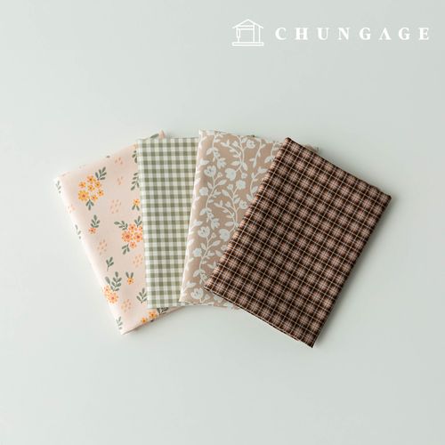 Fabric Package Flower Scrap Fabric Check Fabric Doll Dog Clothes Making Kit 4 Types 308